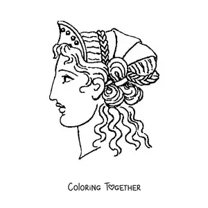 Coloring page of a woman of Ancient Greece