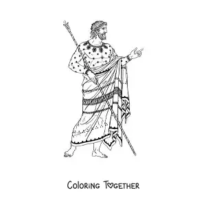 Coloring page of a Greek man