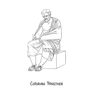 Coloring page of a man of Greek culture