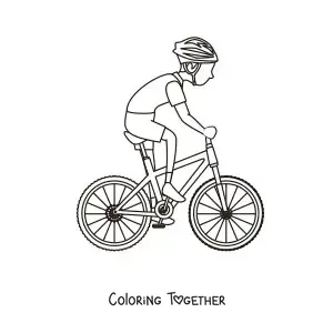 Coloring page of a cyclist