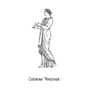 Coloring page of clothing of Greek culture