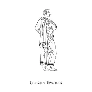 Coloring page of a man of the Greek civilization
