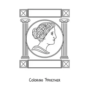 Coloring page of Greek art