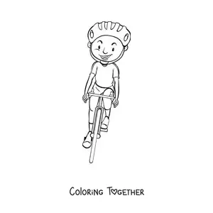 Coloring page of a cyclist