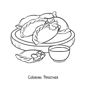 Coloring page of Spanish food