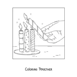 Coloring page of the Day of the Little Candles