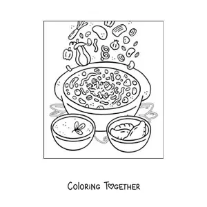 Coloring page of typical food of Argentina