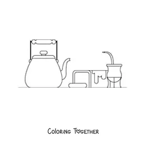 Coloring page of traditional Argentine mate