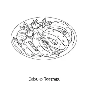 Coloring page of a traditional Russian dish