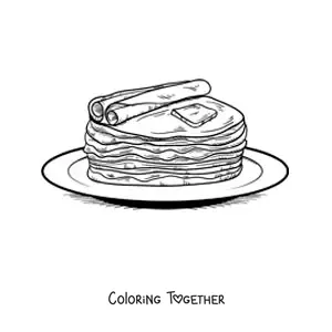 Coloring page of a typical dish of Russia