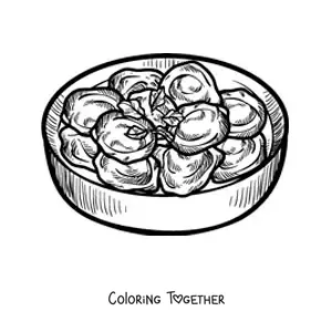 Coloring page of traditional food of Russia