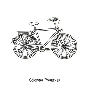 Coloring page of a bicycle with a light