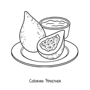 Coloring page of a traditional dish of Brazil