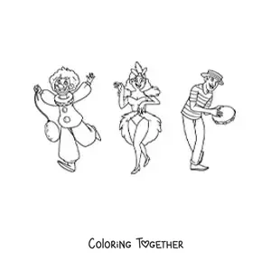 Coloring page of the Carnival of Brazil