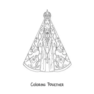 Coloring page of Our Lady of Fatima