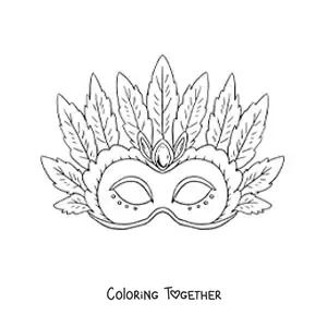 Coloring page of a mask from the Brazilian Carnival