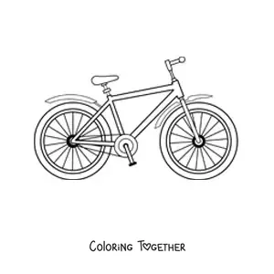 Coloring page of a bicycle