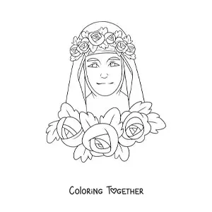 Coloring page of Saint Rose of Lima