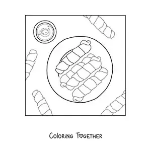 Coloring page of tequenos