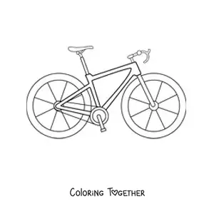 Coloring page of a bicycle