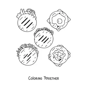 Coloring page of traditional Venezuelan food