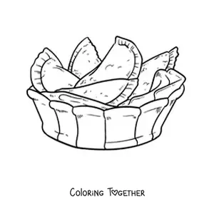 Coloring page of a typical dish of Venezuela