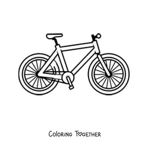 Coloring page of a bicycle