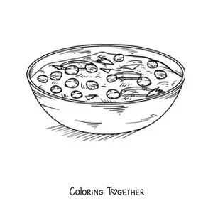 Coloring page of a traditional dish of Indian culture