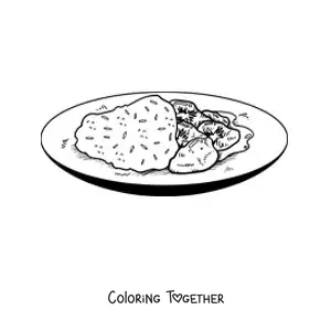 Coloring page of a dish of Indian culture