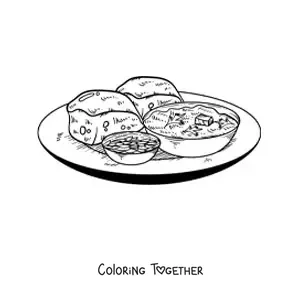 Coloring page of a dish from India