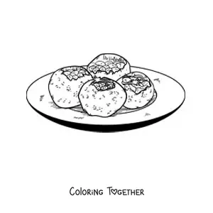 Coloring page of typical food from India