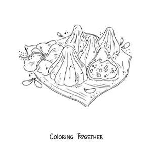 Coloring page of a typical dish from Indian culture