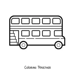 Coloring page of an easy London bus
