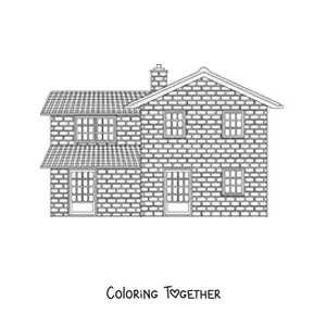 Coloring page of English architecture