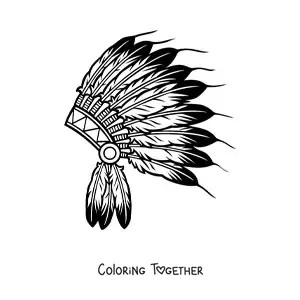 Coloring page of a Native American peoples feather headdress