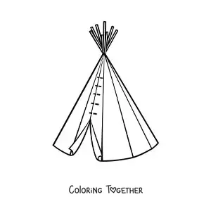 Coloring page of a tipi