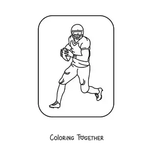 Coloring page of an American football player