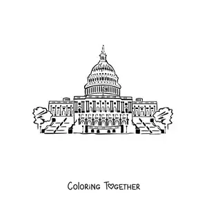 Coloring page of the White House