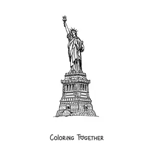 Coloring page of the Statue of Liberty