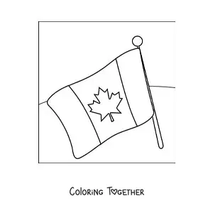 Coloring page of an easy flag of Canada