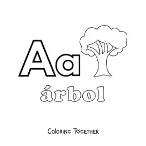 Coloring page of A is for tree