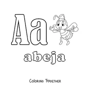 Coloring page of A is for bee