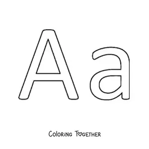 Coloring page of the uppercase and lowercase letter A