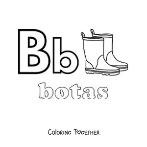 Coloring page of B is for boots
