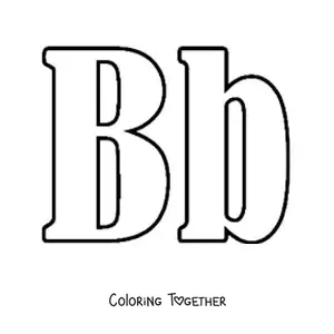Coloring page of a big uppercase and lowercase letter B