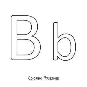 Coloring page of an easy uppercase and lowercase letter B