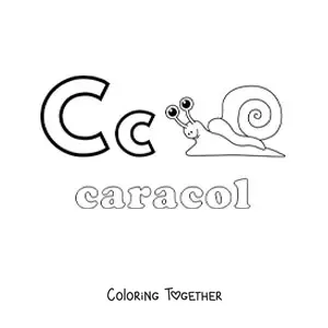 Coloring page of C is for snail