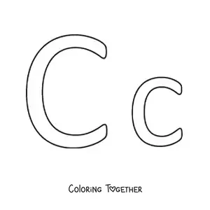 Coloring page of an easy uppercase and lowercase letter C