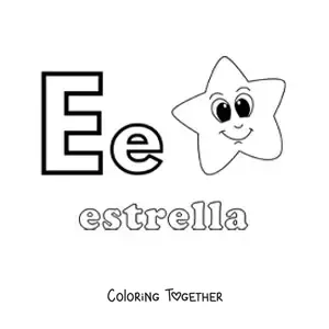 Coloring page of E is for star