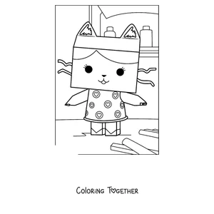 Coloring page of Baby Box in the craft room